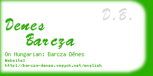 denes barcza business card